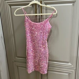 Pale pink sequin Lucy in the Sky in Small